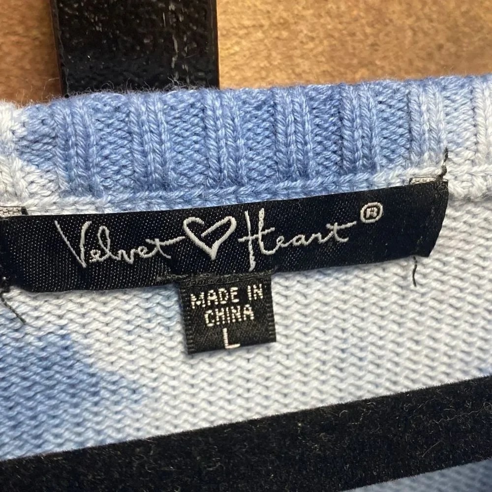 Velvet Heart Blue Tye Dye Sweater Size Large NWOT